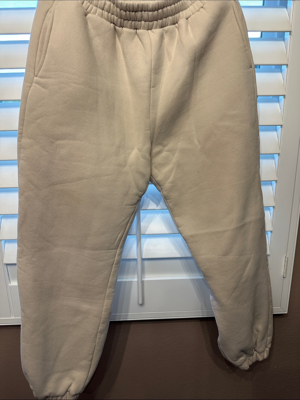 Comfrt Men's Neutral Beige Fleece Jogger Sweatpants
